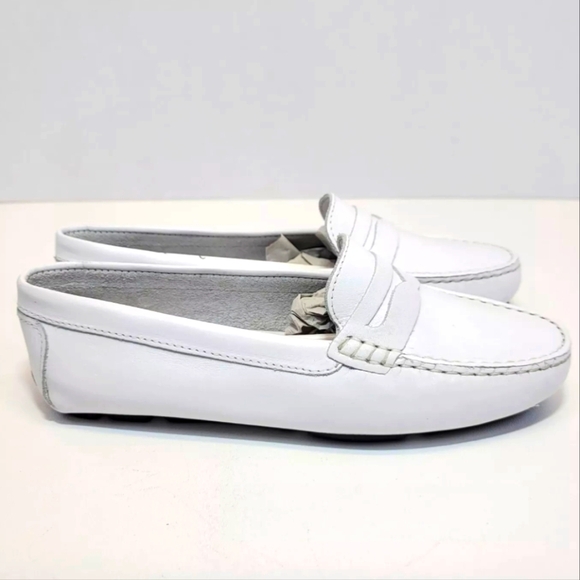 Massimo Mätteo Penny Keeper Loafers White Leather Women's 6.5B NIB MM-3178 - Picture 5 of 15